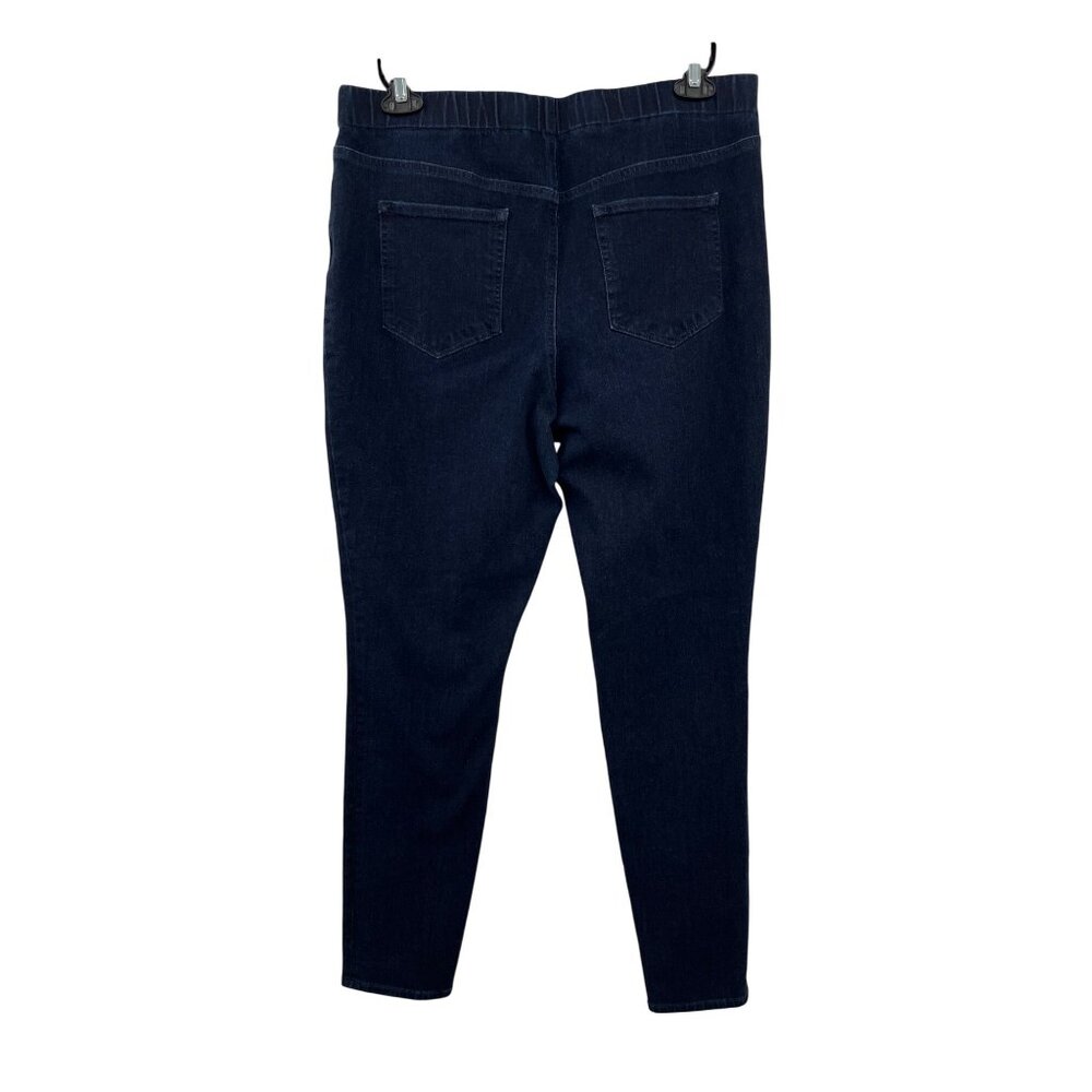Lands End Pull On Jeans Womens 16 Dark Wash Cotton Blend Stretch Pants Used - Picture 2 of 13